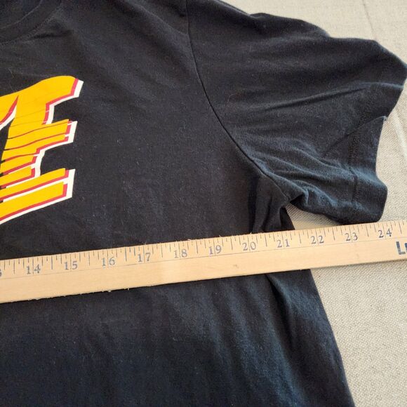 Nike Shirt Mens XL Black Short Sleeve Yellow NIKE Spell Out Athletic Tee - Picture 8 of 12